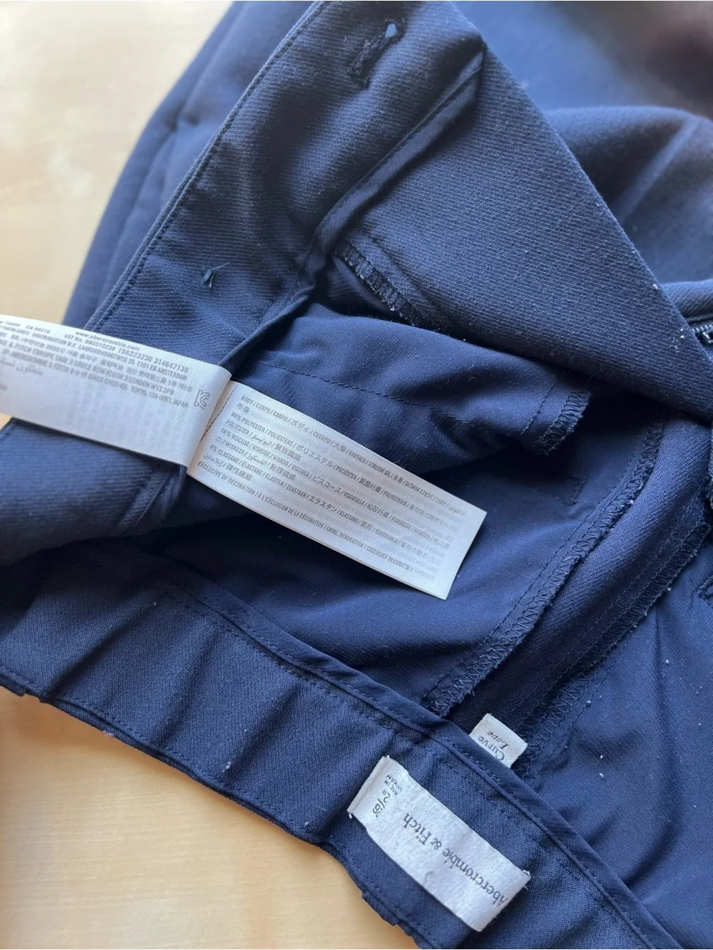 Abercrombie & Fitch Curve Love Navy Wide-Leg Trousers Old Money Effortless Pants - Picture 9 of 10